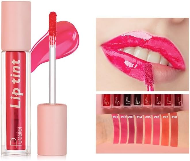 SKY-TOUCH Water Lip Tint Stain Long-Lasting Lip Tint for All-Day Wear Moisturizing Weightless and Non-sticky (#01) - 7