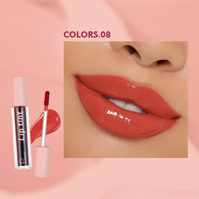 SKY-TOUCH Water Lip Tint Stain Long-Lasting Lip Tint for All-Day Wear Moisturizing Weightless and Non-sticky (#08) - 2