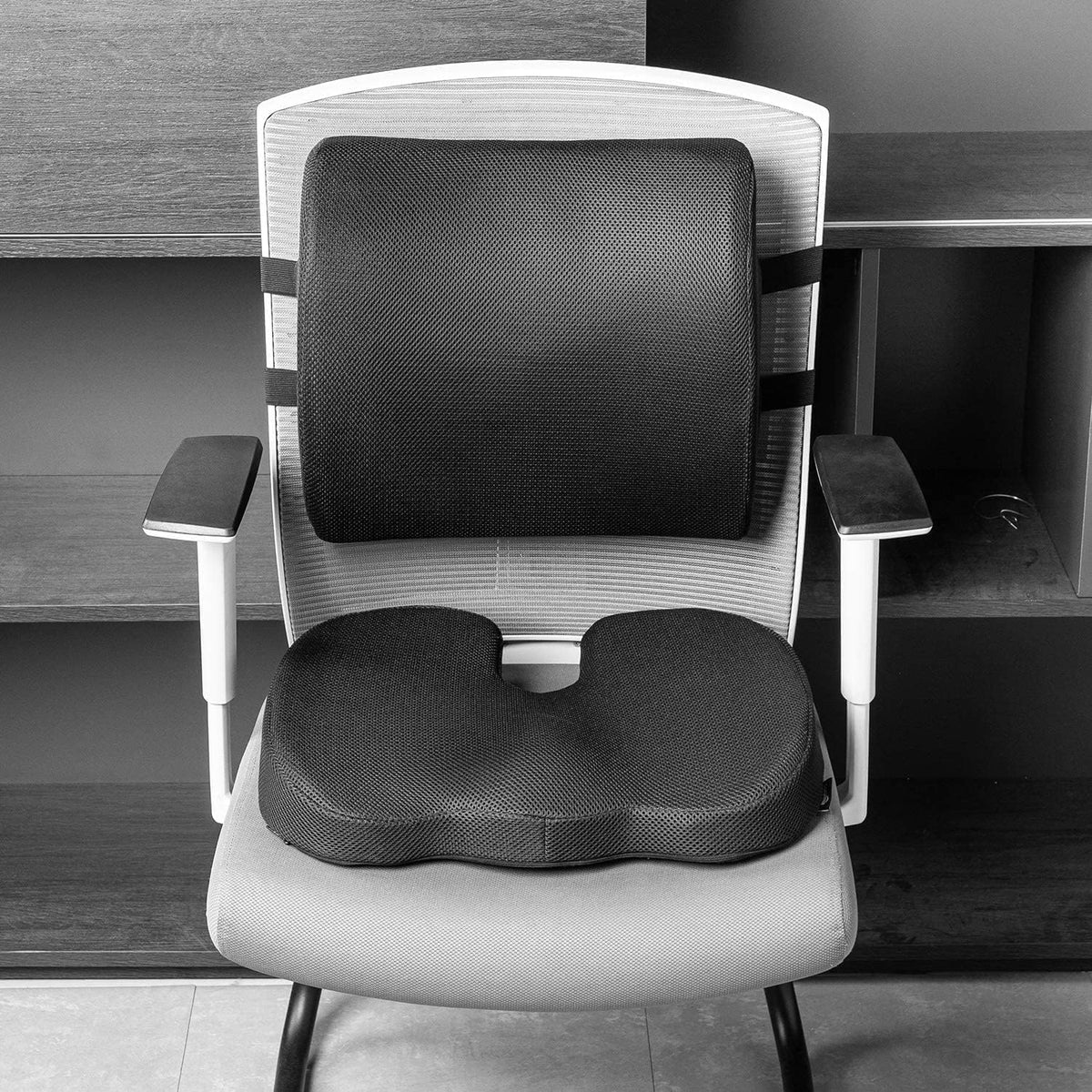 SKY-TOUCH Seat Cushion and Lumbar Support Pillow for Office Desk Chair Back Support Cushion Office Chair Seat Cushion & Back Pillow for Sitting lumbar support Suitable for Home,Office,Wheelchair - 4