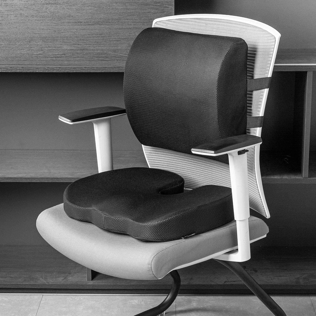 SKY-TOUCH Seat Cushion and Lumbar Support Pillow for Office Desk Chair Back Support Cushion Office Chair Seat Cushion & Back Pillow for Sitting lumbar support Suitable for Home,Office,Wheelchair - 5