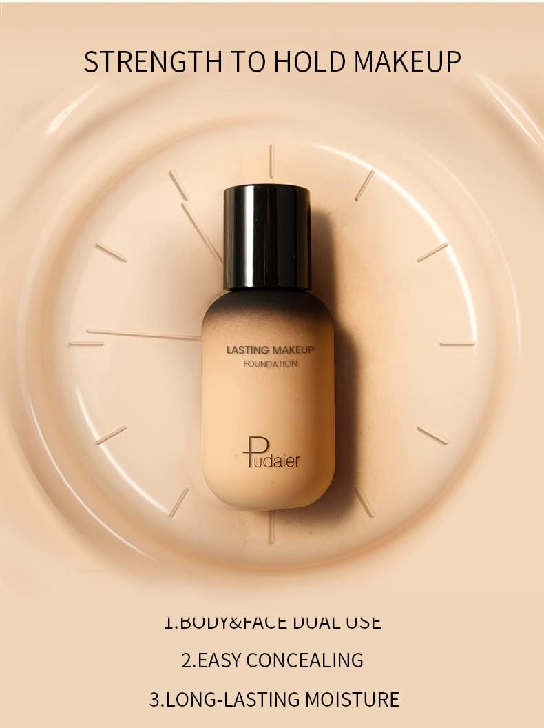 SKY-TOUCH Concealing 24-Hour Liquid Foundation For Face & Body Full Coverage - Invisible Pores, Covering Blemishes(1CF 40ml) - 3