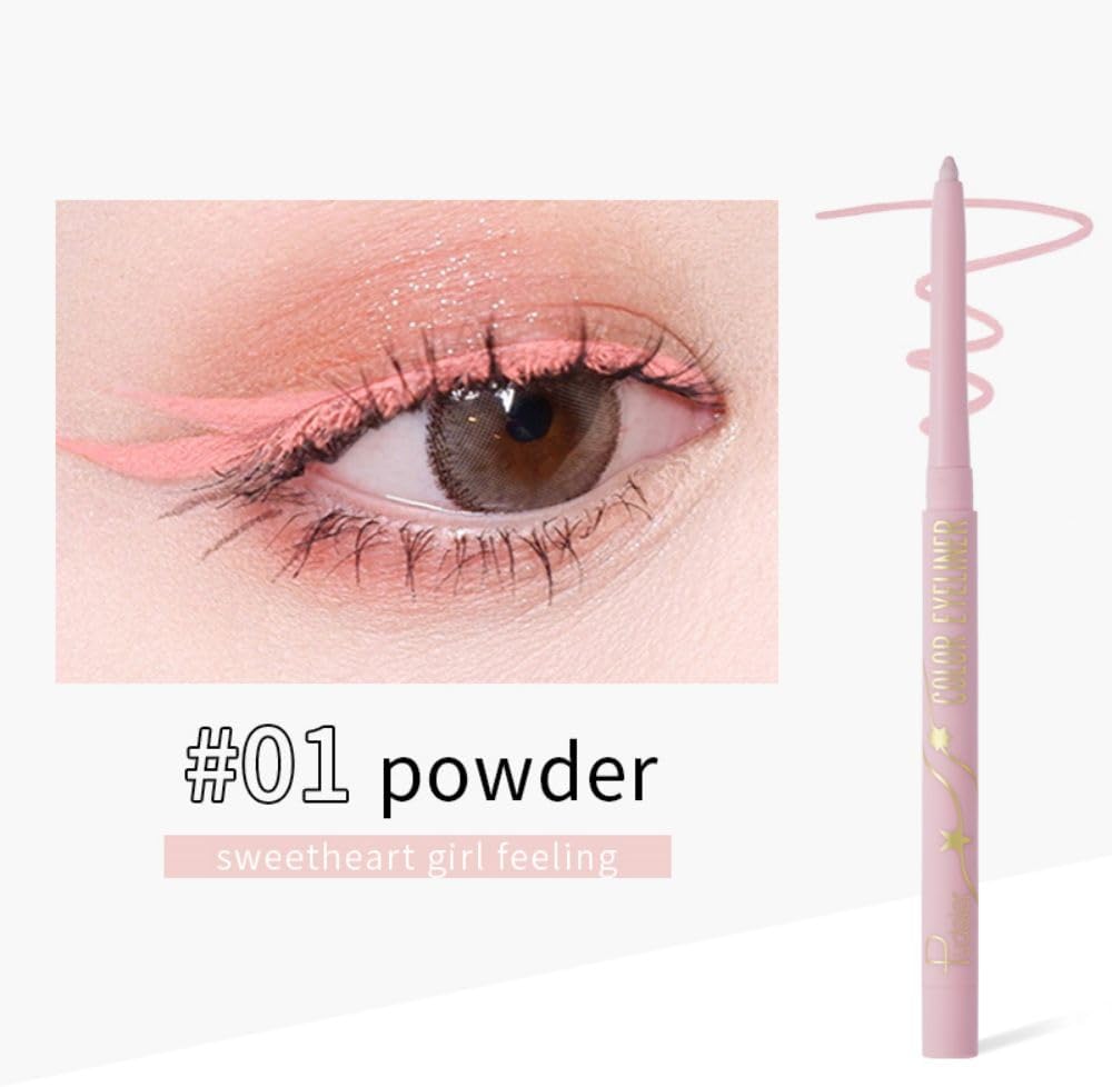 SKY-TOUCH Waterproof Eye Liner Natural Long Lasting Makeup Liners (#01 Powder) - 2