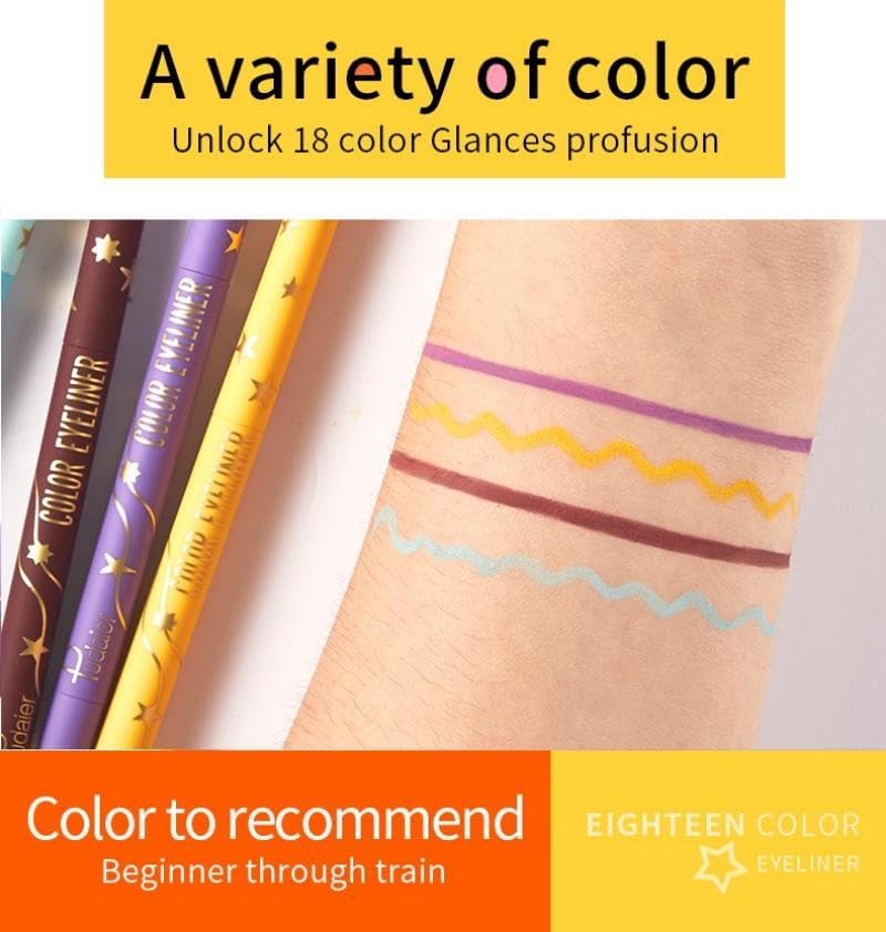 SKY-TOUCH Waterproof Eye Liner Natural Long Lasting Makeup Liners (#01 Powder) - 3