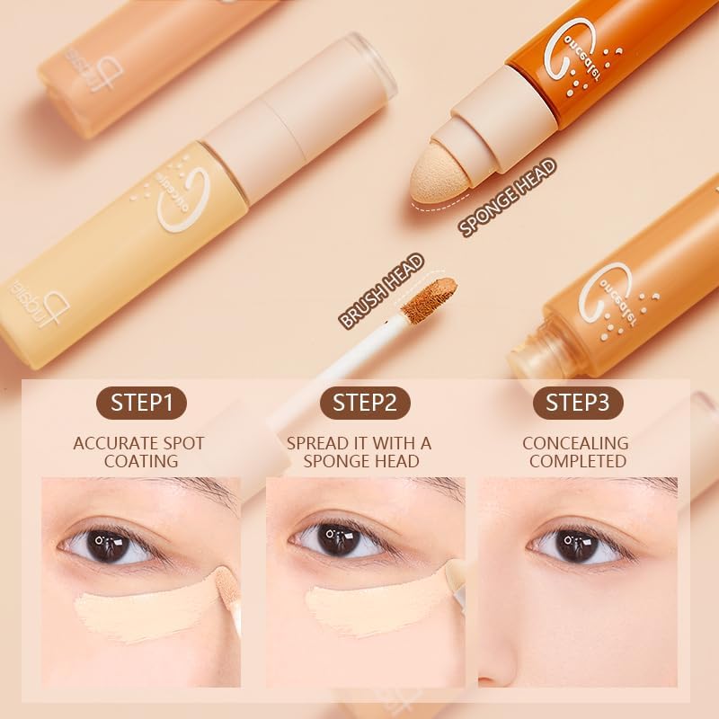 SKY-TOUCH Concealer Stick : Double Head Conceals, Covers, Hydrates, Highlights, Waterproof, 7 Colors, All-Day Wear, Lightweight (#03 13g) - 3