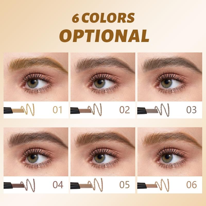 SKY-TOUCH 3 in 1 Eyebrow Pencil, Eyebrow Pencil Eyebrow Powder Eyebrow Cream Set WaterProof Last Longer (#01) - 5