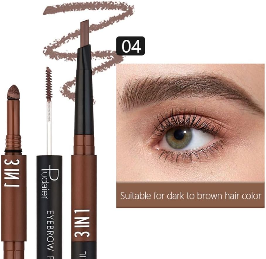 SKY-TOUCH 3 in 1 Eyebrow Pencil, Eyebrow Pencil Eyebrow Powder Eyebrow Cream Set WaterProof Last Longer (#04) - 2