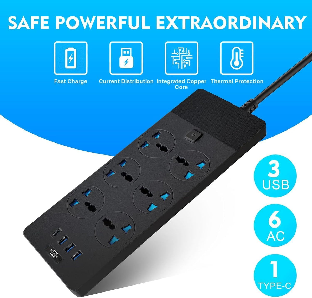 SKY-TOUCH Power Strips Extension Cord - image 2