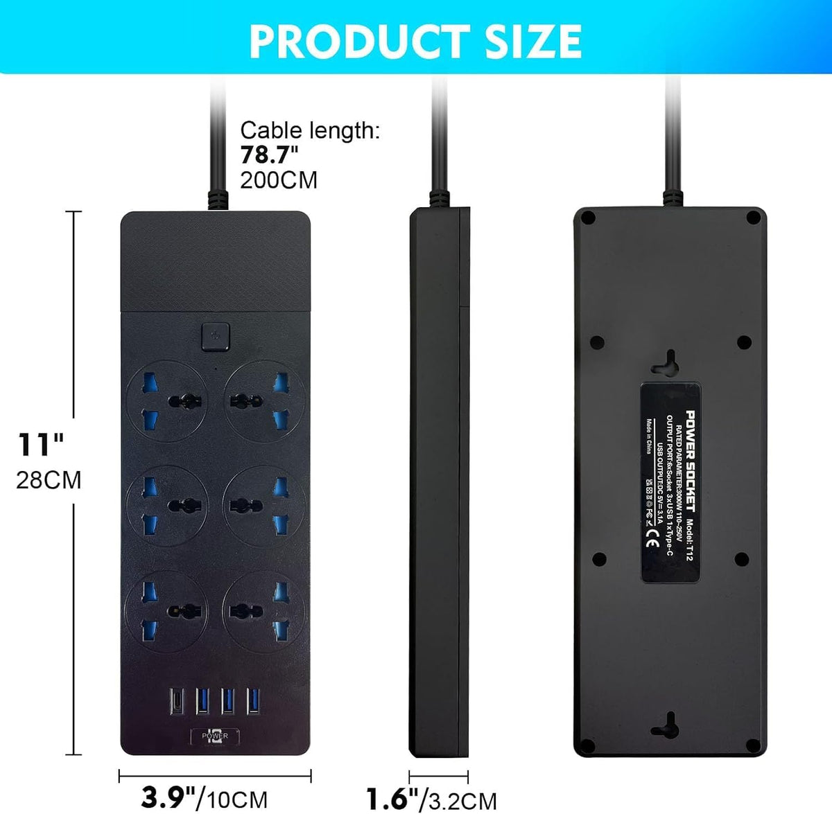 SKY-TOUCH Power Strips Extension Cord - image 4