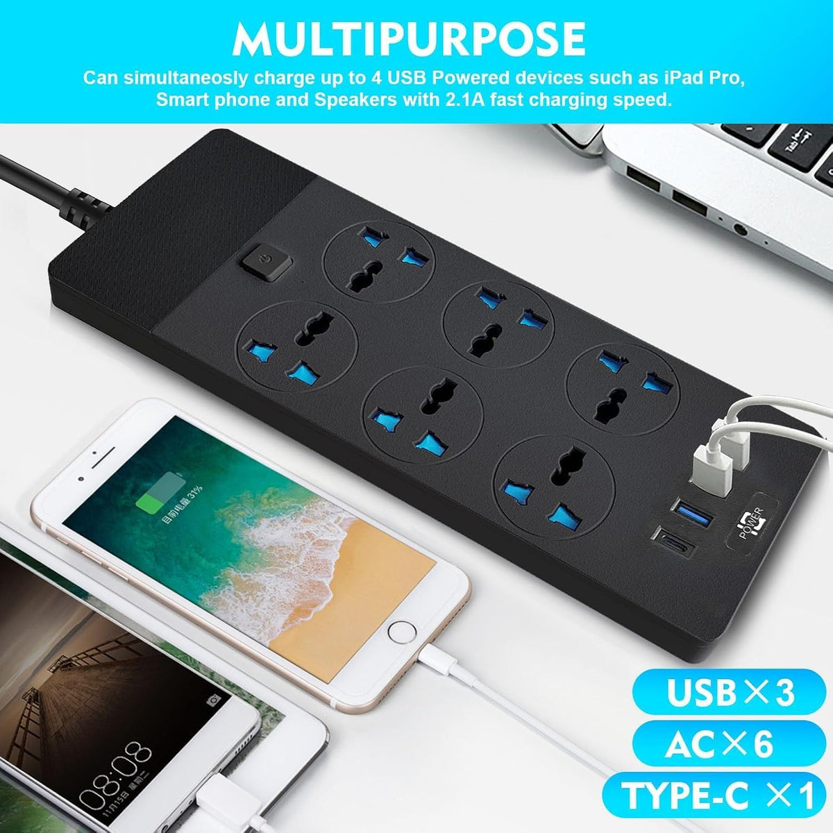 SKY-TOUCH Power Strips Extension Cord - image 5