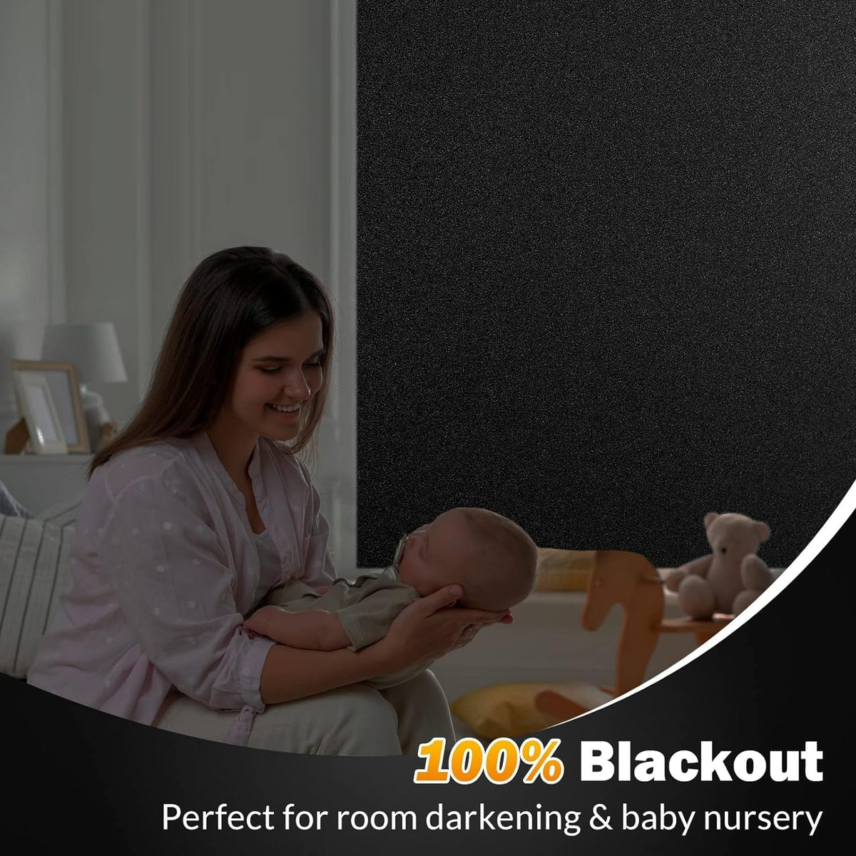 SKY-TOUCH Frosted Window Film : Removable Static Cling One Way Privacy Window Film Sun Blocking Heat Control Anti UV Peep-Proof for Home Office Bathroom Glass Door Window (90 * 260 cm Black) - 3