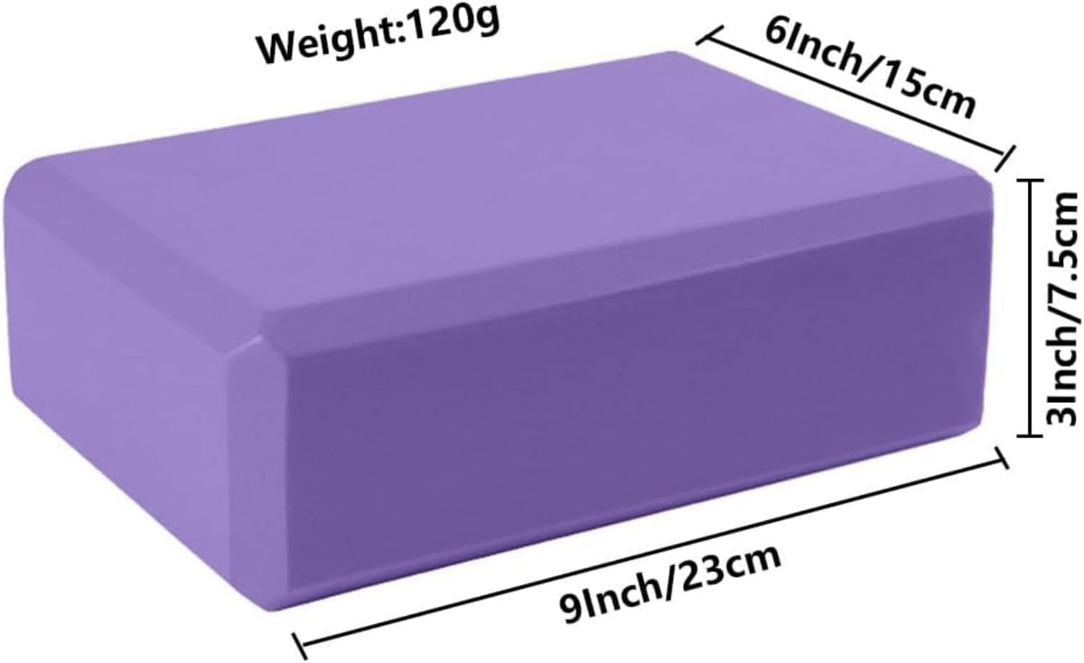 SKY-TOUCH 2 Pack Yoga Block Brick, Non Slip Yoga Block Brick Foam Home Exercise Fitness Gym High Density EVA Foam Blocks for Improve Stretching Yoga/Pilates/Fitness 9"x6"x3" - 2