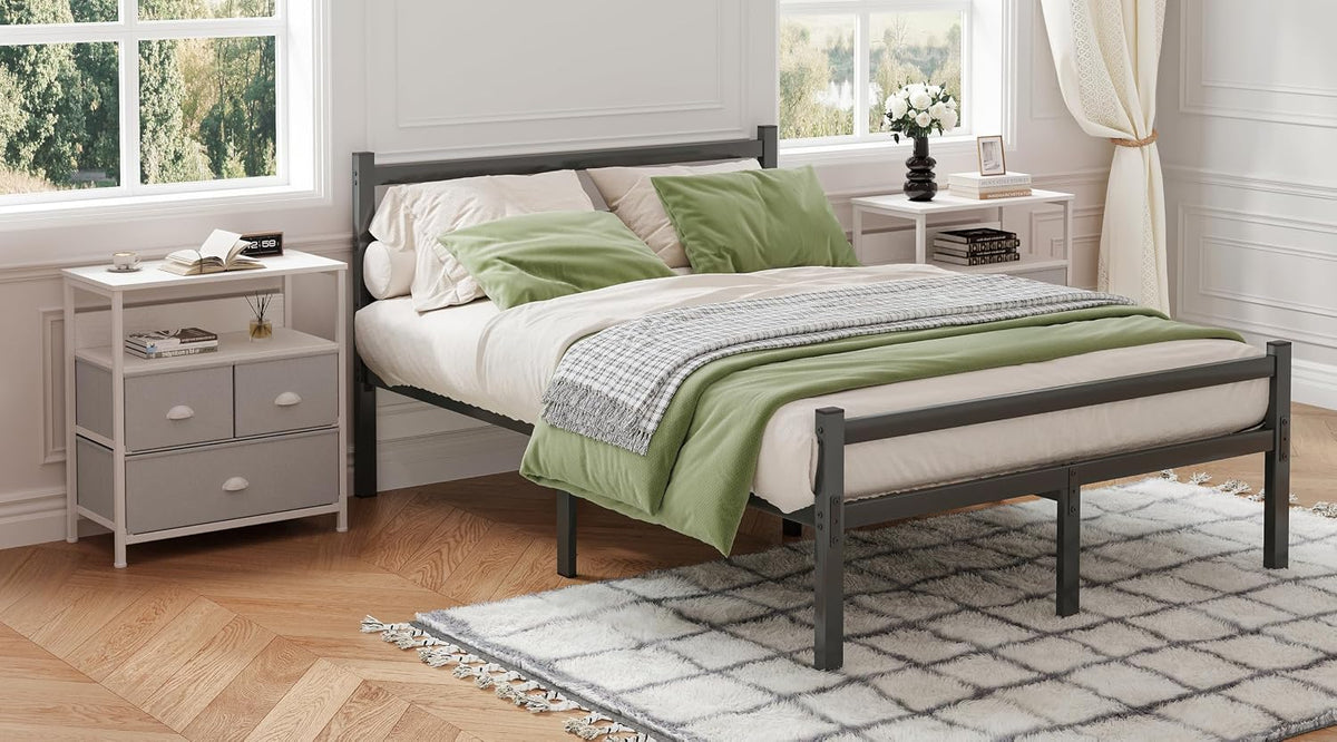 SKY-TOUCH Bedside Nightstand, Drawers Organizer with 3 Fabric Drawer & Shelf Storage, Versatile Usage for Nightstand, Bedroom, Living Room, Grey - 22.8x11.4x24.8 inch - 5