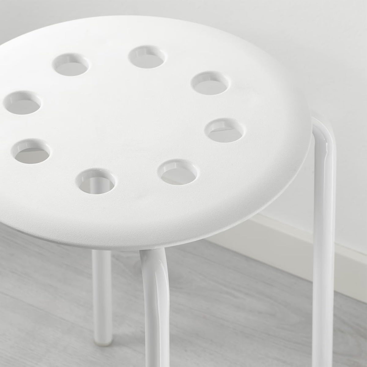 SKY-TOUCH Stackable Marius Stool Chairs, Durable Plastic & Steel, Lightweight, Space-Saving, Anti-Slip Legs, Holds Up to 80kg, Ideal for Indoor/Outdoor Use–Home,Office,Bar,School,Lab - 4