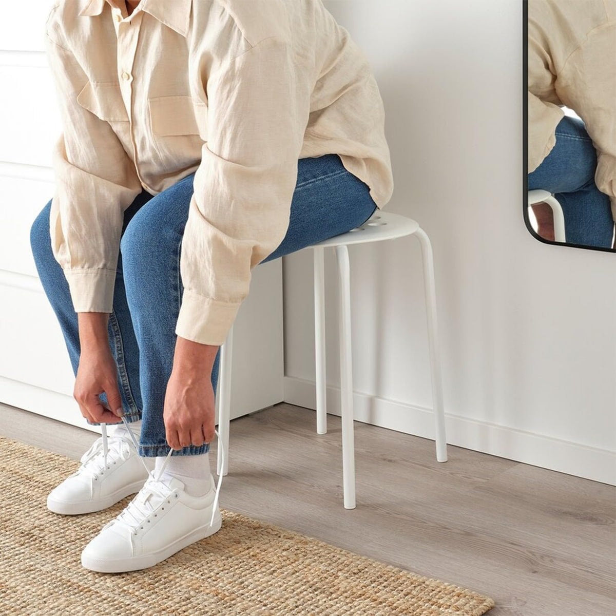 SKY-TOUCH Stackable Marius Stool Chairs, Durable Plastic & Steel, Lightweight, Space-Saving, Anti-Slip Legs, Holds Up to 80kg, Ideal for Indoor/Outdoor Use–Home,Office,Bar,School,Lab - 8