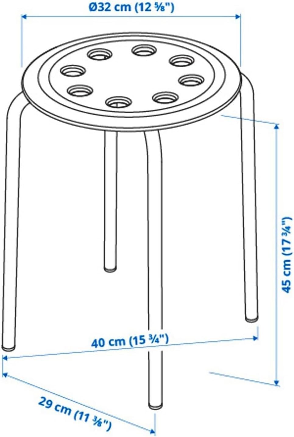 SKY-TOUCH Stackable Marius Stool Chairs, Durable Plastic & Steel, Lightweight, Space-Saving, Anti-Slip Legs, Holds Up to 80kg, Ideal for Indoor/Outdoor Use–Home,Office,Bar,School,Lab - 3
