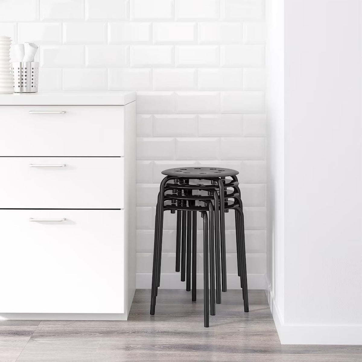 SKY-TOUCH Stackable Marius Stool Chairs, Durable Plastic & Steel, Lightweight, Space-Saving, Anti-Slip Legs, Holds Up to 80kg, Ideal for Indoor/Outdoor Use–Home,Office,Bar,School,Lab - 5