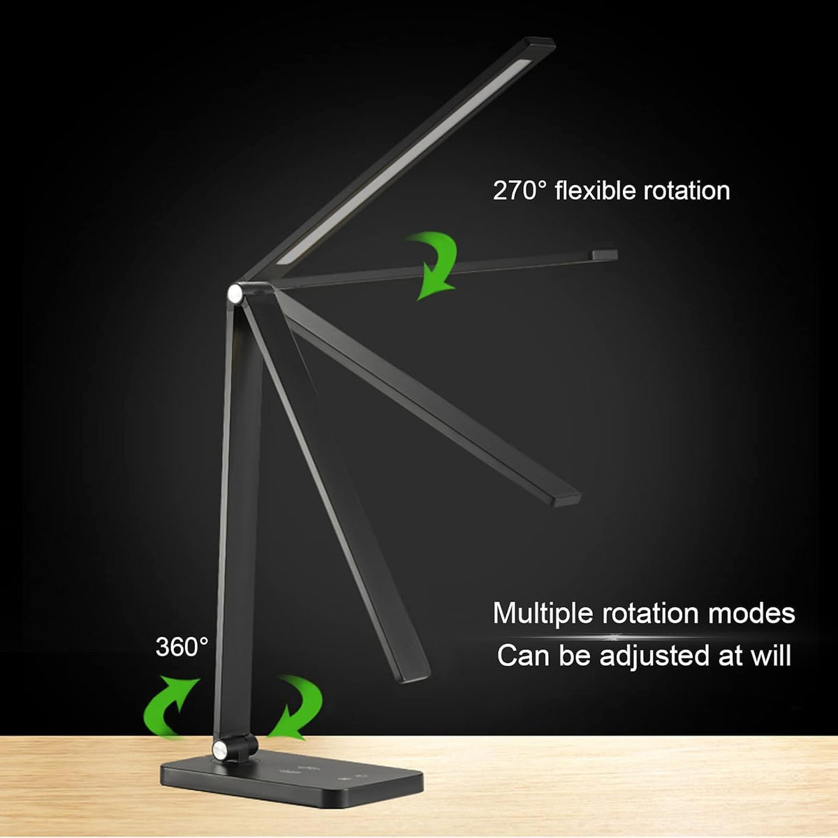 SKY-TOUCH Desk Lamp, Eye-Caring LED Table Lamp Dimmable Bedside Lamp with 2 USB Charging Ports and 10 Brightness Levels x 5 Colour Modes Touch Control for Office, Bedside, Reading- Auto Timer - 2