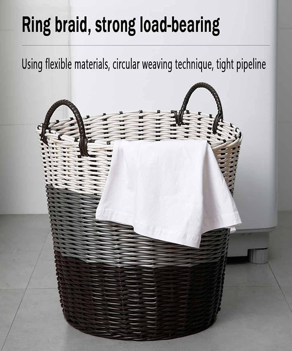 SKY-TOUCH Laundry Hamper Clothes Storage Basket with Handles Washing Bin Dirty Clothes Storage,for Bathroom Bedroom Closet, Household,Bathroom Laundry Basket,34 * 46 * 45cm,1 piece - 2