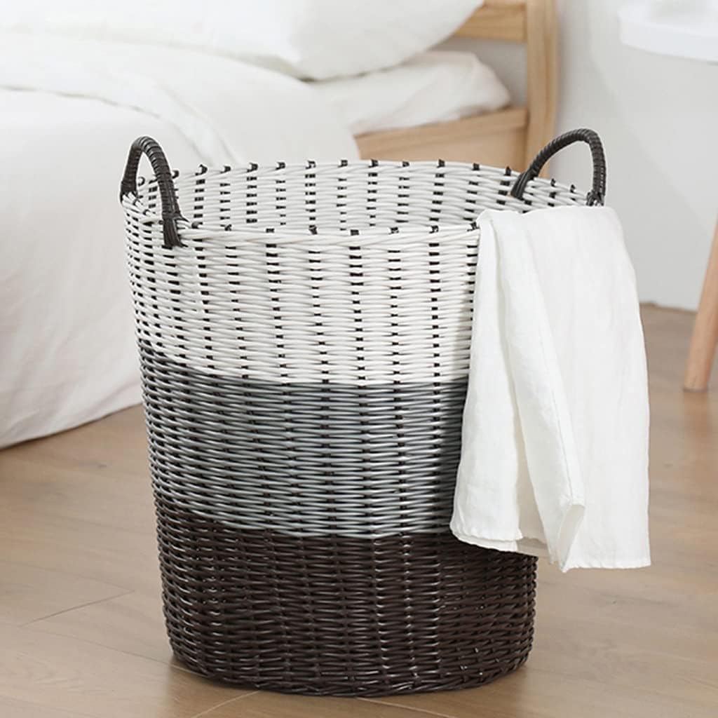 SKY-TOUCH Laundry Hamper Clothes Storage Basket with Handles Washing Bin Dirty Clothes Storage,for Bathroom Bedroom Closet, Household,Bathroom Laundry Basket,34 * 46 * 45cm,1 piece - 3
