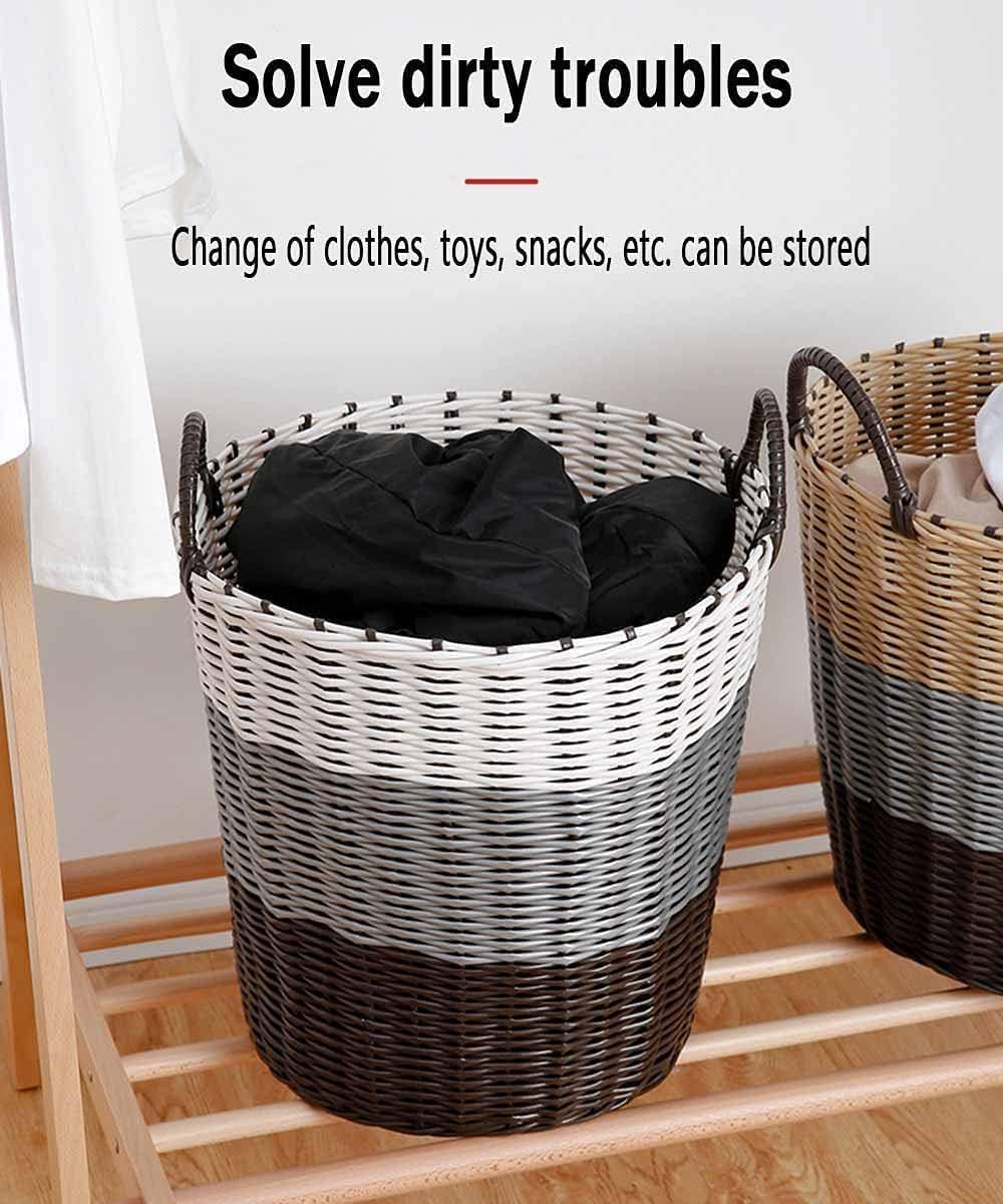 SKY-TOUCH Laundry Hamper Clothes Storage Basket with Handles Washing Bin Dirty Clothes Storage,for Bathroom Bedroom Closet, Household,Bathroom Laundry Basket,34 * 46 * 45cm,1 piece - 6