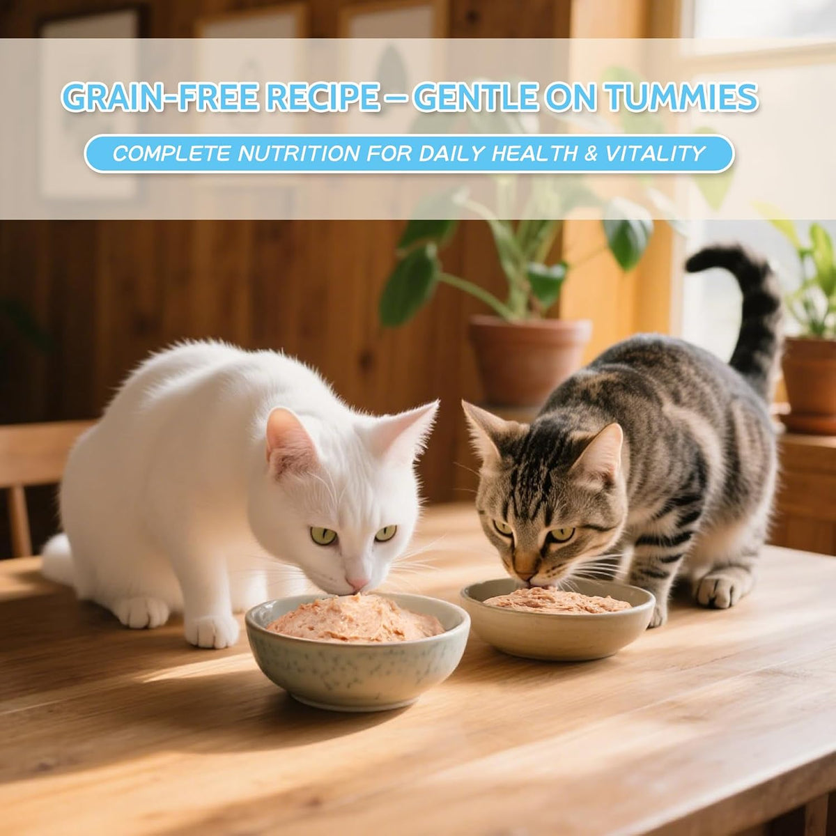 SKY-TOUCH Cat Wet Food 2x85g, Complete Nutrition for Balanced Diet, Grain & Potato Free Formula, Cat Velvet Mousse For All Life Stages, 85g Pouch (2 Pouch Salmon) - 6