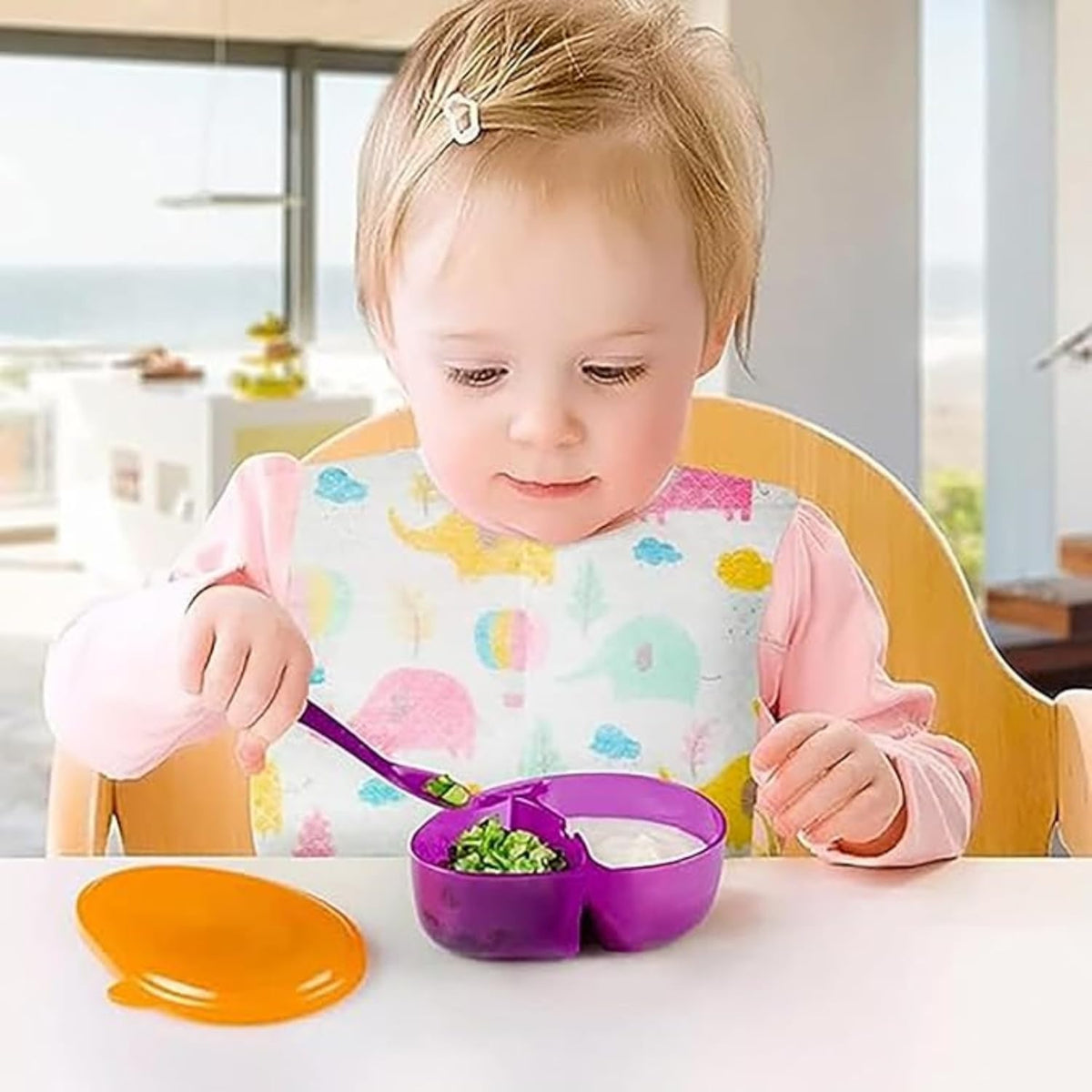 SKY-TOUCH Disposable Baby Bibs 50pcs, Portable Waterproof Bib with Crumb Catcher for Girls and Boys, Individually Packaged Suitable for traveling and outing, Baby Bibs Travel Essential - 7