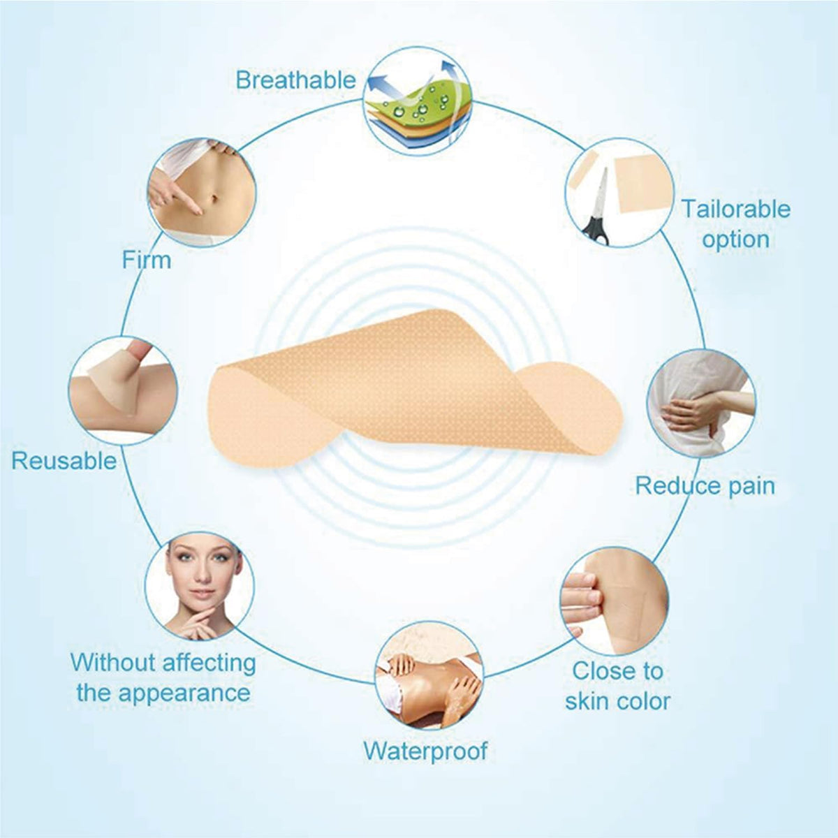 SKY-TOUCH Silicone Scar Sheets,Extra Long Scar Sheets for C-Section, Tummy Tuck, Keloid, and Surgical Scars - Reusable Medical Grade Silicone Scar Tape(4 x 150cm/2 Rolls) - 5