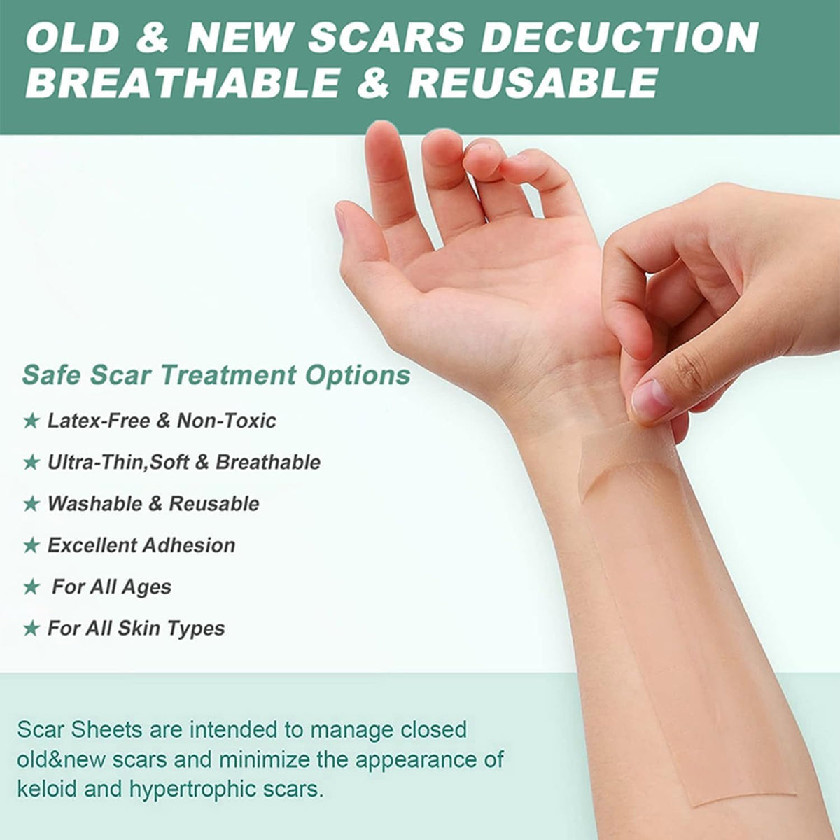 SKY-TOUCH Silicone Scar Sheets,Extra Long Scar Sheets for C-Section, Tummy Tuck, Keloid, and Surgical Scars - Reusable Medical Grade Silicone Scar Tape(4 x 150cm/2 Rolls) - 7