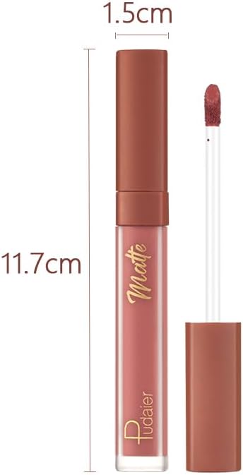 SKY-TOUCH Matte Velvet Liquid Lipstick – Waterproof, Long-Lasting & Highly Pigmented Non-Stick Lip Gloss(01) - 8