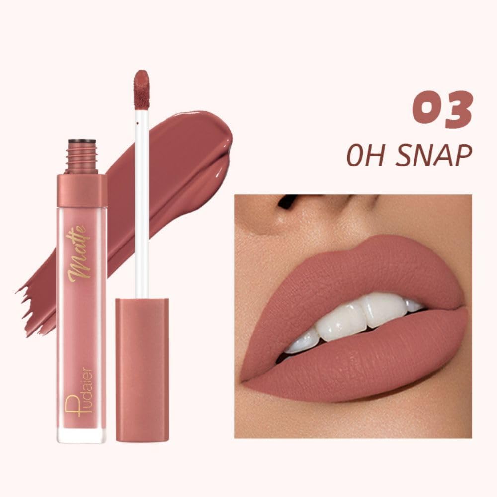 SKY-TOUCH Matte Velvet Liquid Lipstick – Waterproof, Long-Lasting & Highly Pigmented Non-Stick Lip Gloss(03) - 2