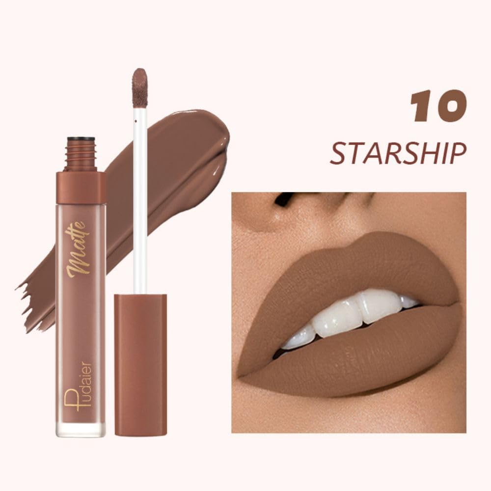 SKY-TOUCH Matte Velvet Liquid Lipstick – Waterproof, Long-Lasting & Highly Pigmented Non-Stick Lip Gloss(10) - 2