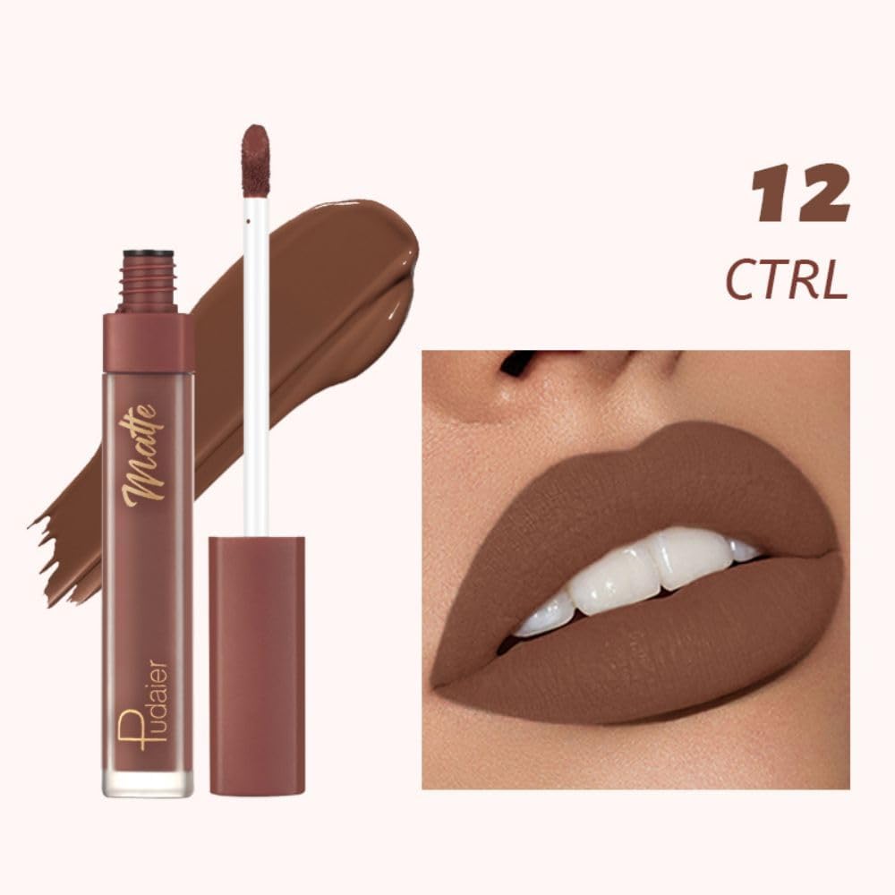 SKY-TOUCH Matte Velvet Liquid Lipstick – Waterproof, Long-Lasting & Highly Pigmented Non-Stick Lip Gloss(12) - 2
