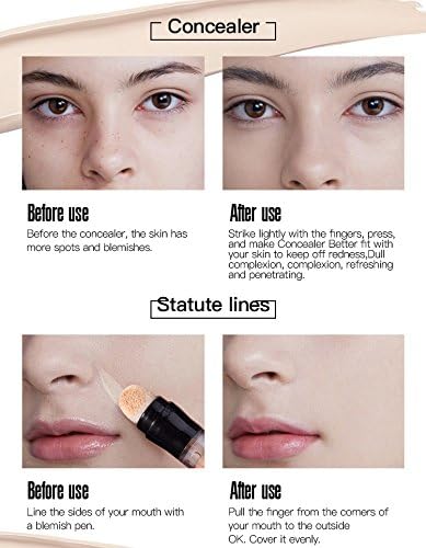 SKY-TOUCH Exquisite Concealer Pen – Full Coverage for Dark Circles, Eye Bags, Spots, Fine Lines, Pores & Lightweight Mousse Texture, Long-Lasting, Moisturizing & Breathable, No Caking or Fading(02) - 5