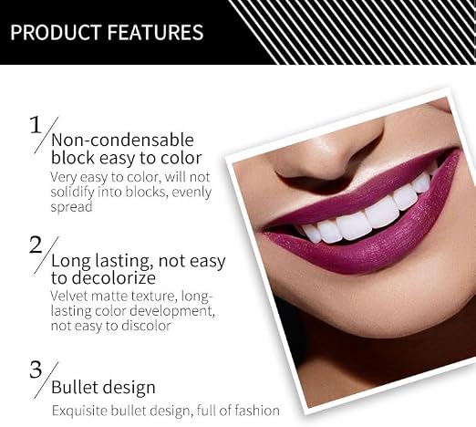 SKY-TOUCH Velvet Matte Lipstick Set – Long Lasting Waterproof Non-Stick Cup Lipsticks, Highly Pigmented & Easy to Apply, Smudge-Proof & Even Finish(#06) - 3