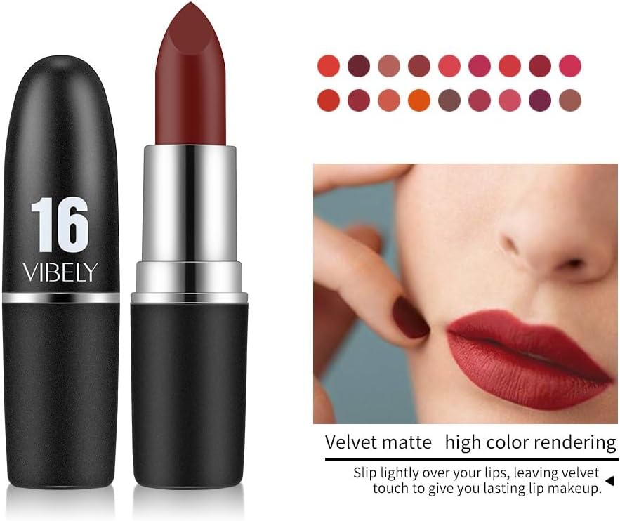 SKY-TOUCH Velvet Matte Lipstick Set – Long Lasting Waterproof Non-Stick Cup Lipsticks, Highly Pigmented & Easy to Apply, Smudge-Proof & Even Finish(#06) - 4