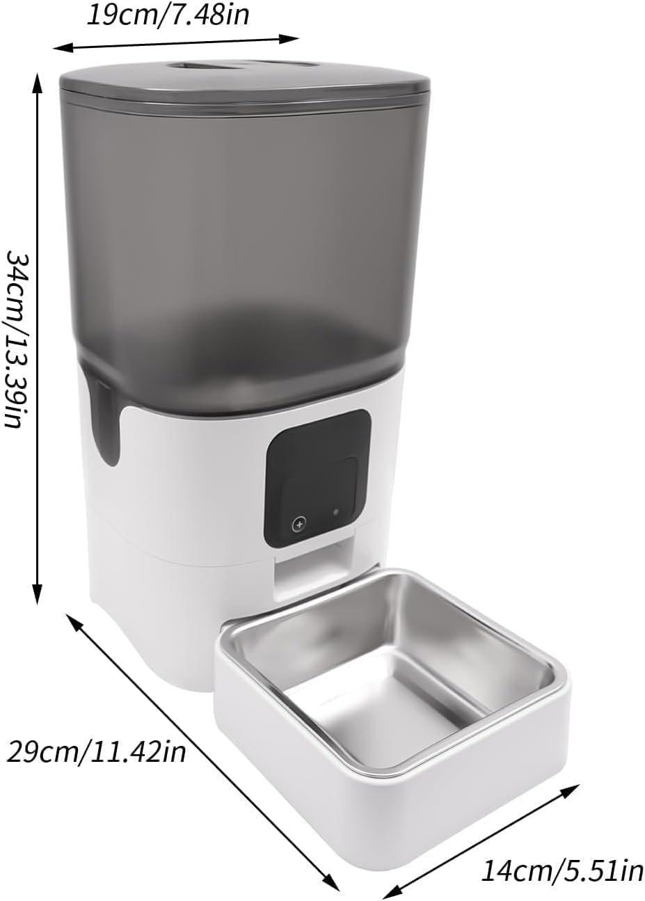 SKY-TOUCH Smart Automatic Pet Feeders with APP WiFi Pet Food Dispenser for Cat & Small Dog, Remote Feeding, Detachable for Easy Clean, Automatic Cat Food Dispenser, 1-30 Meals Per Day (6L/25Cup) - 2