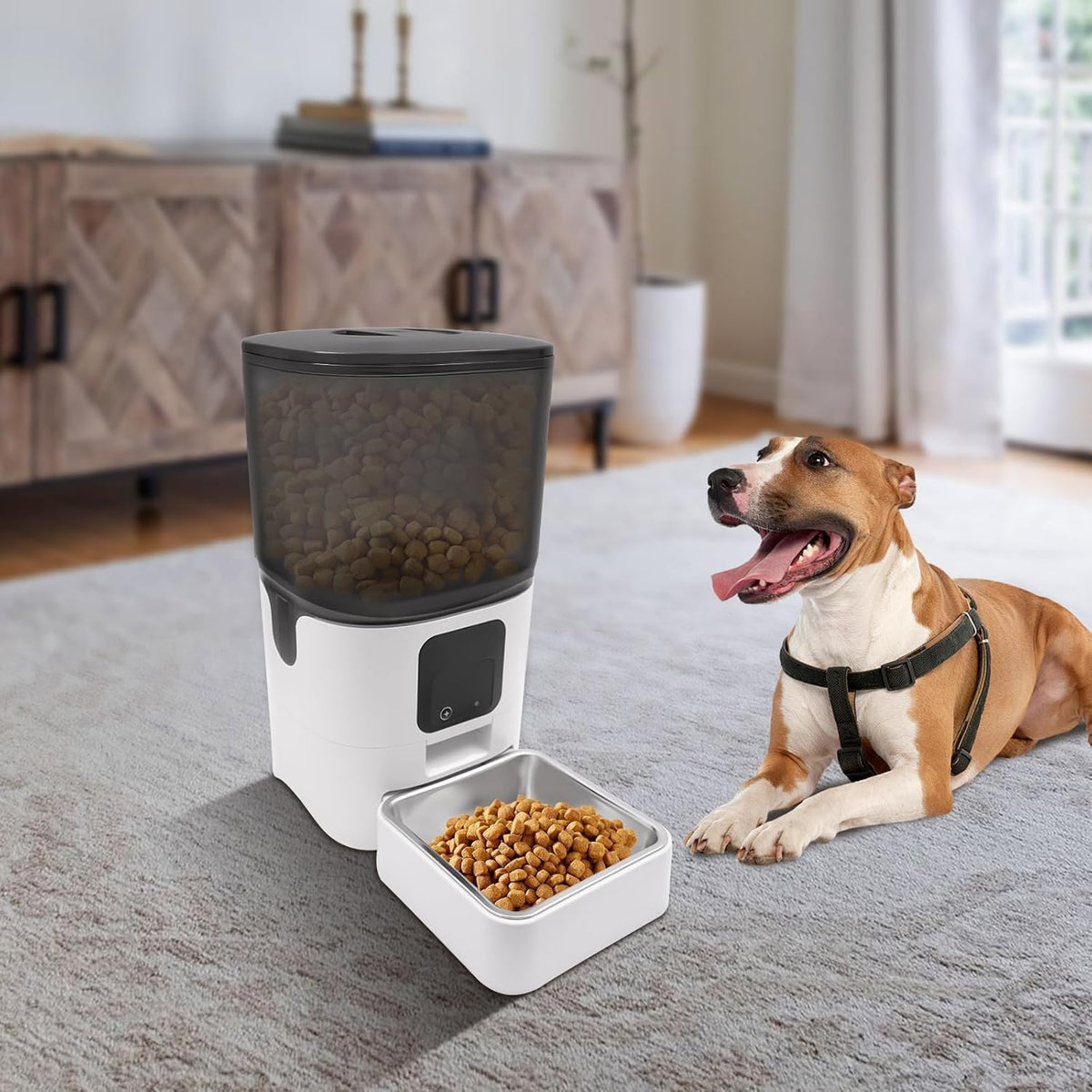 SKY-TOUCH Smart Automatic Pet Feeders with APP WiFi Pet Food Dispenser for Cat & Small Dog, Remote Feeding, Detachable for Easy Clean, Automatic Cat Food Dispenser, 1-30 Meals Per Day (6L/25Cup) - 5