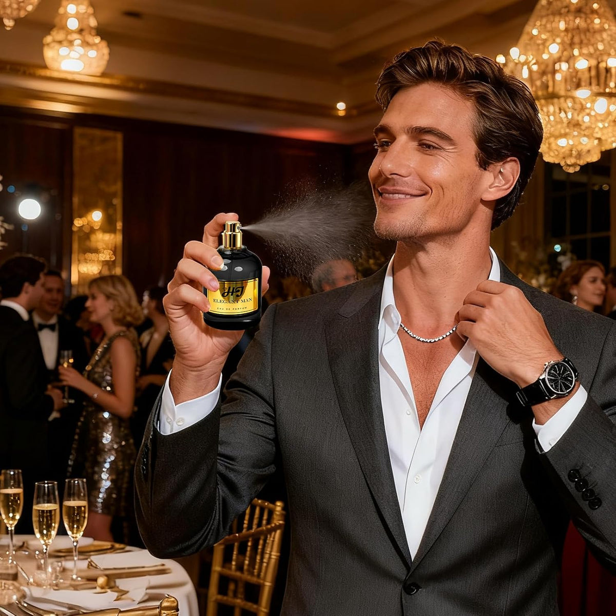 SKY-TOUCH Eau de Parfum, 100ml / 3.4 Fl.Oz, Long Lasting Perfume for Men & Women, Elegant Bottle Design(Elegant Man) - 7