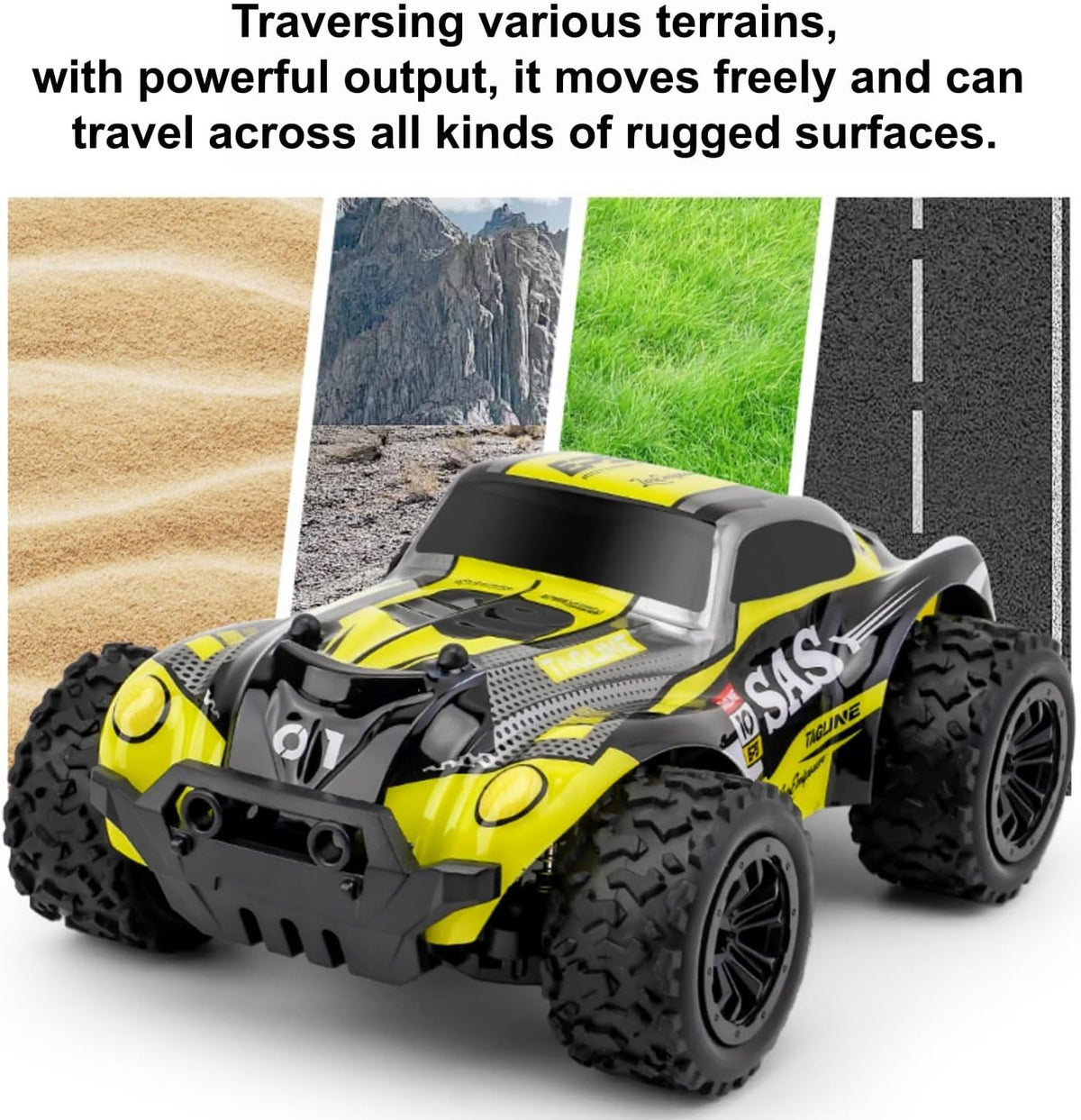 SKY-TOUCH Remote Control Toys Car for Kids, 1:20 Scale High Speed Remote Control All Terrain Off-Road Car, 2.4GHz +APP Dual Control, Waterproof Radio Remote for Boys Ages 3+ - 5