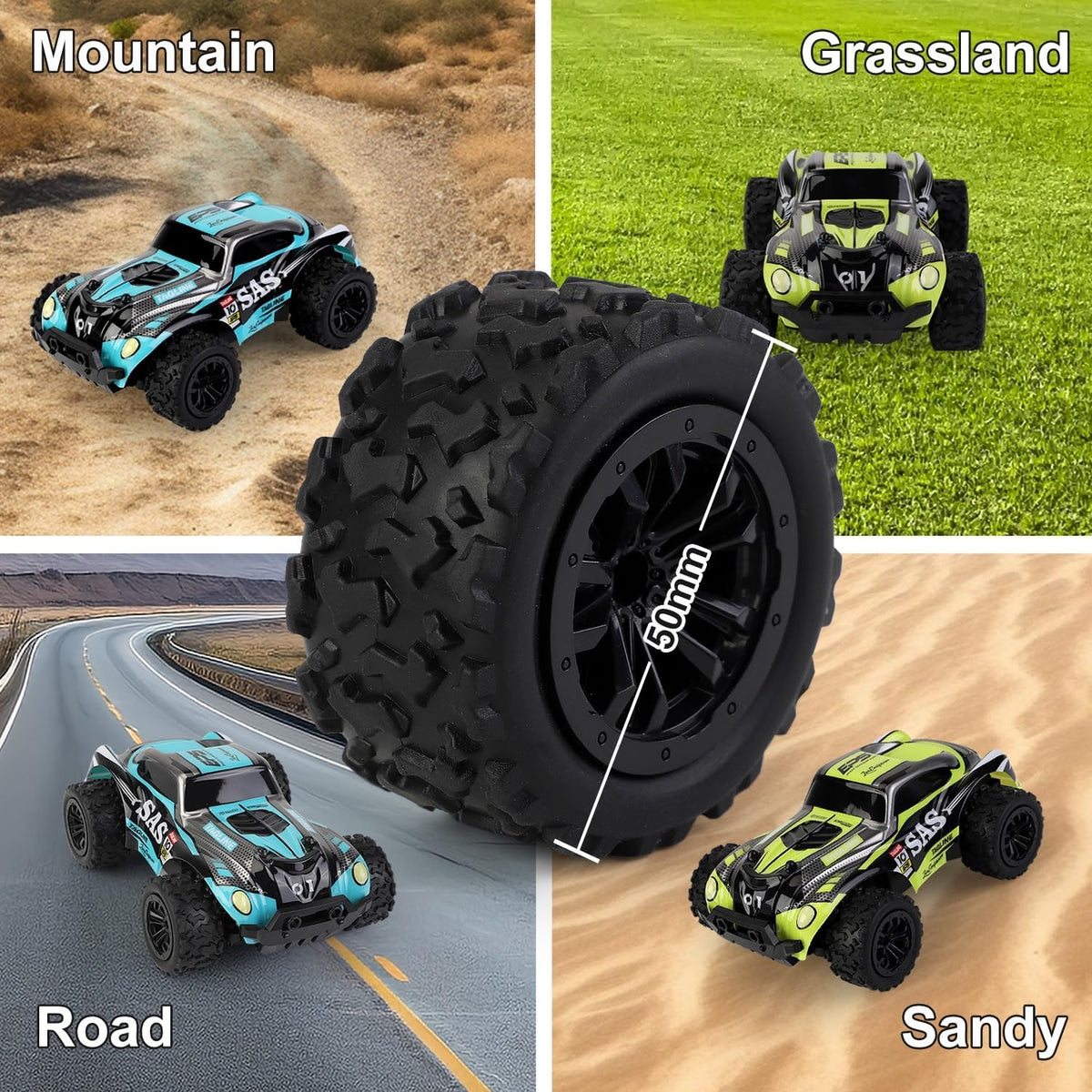 SKY-TOUCH Remote Control Toys Car for Kids, 1:20 Scale High Speed Remote Control All Terrain Off-Road Car, 2.4GHz +APP Dual Control, Waterproof Radio Remote for Boys Ages 3+ - 6
