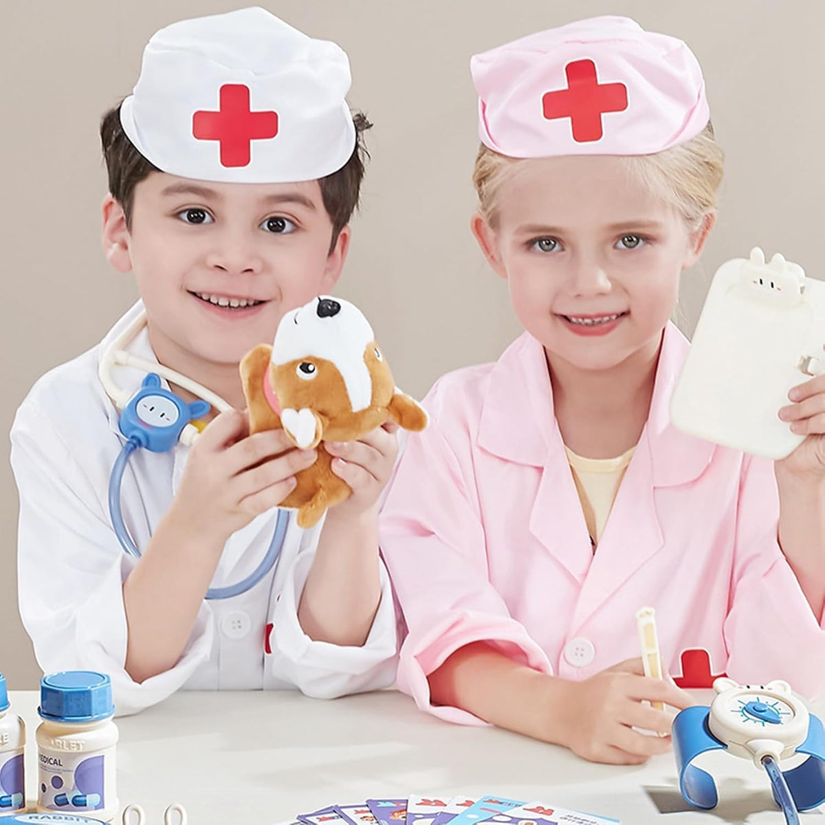 SKY-TOUCH Doctor Kit for Toddlers 36 Months Plus, Simulation Medical Suitcase Toy Set, Simulation Suitcase Toy with Realistic Tools, Children Role Play Doctor, Multifunctional Medical Tool - 3