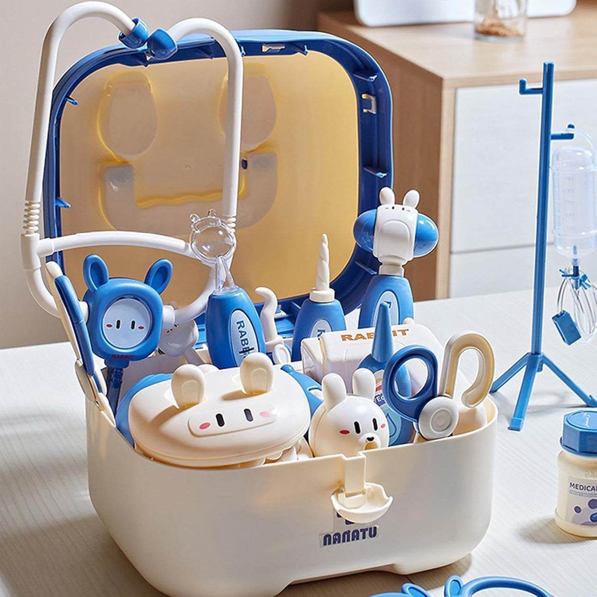 SKY-TOUCH Doctor Kit for Toddlers 36 Months Plus, Simulation Medical Suitcase Toy Set, Simulation Suitcase Toy with Realistic Tools, Children Role Play Doctor, Multifunctional Medical Tool - 6