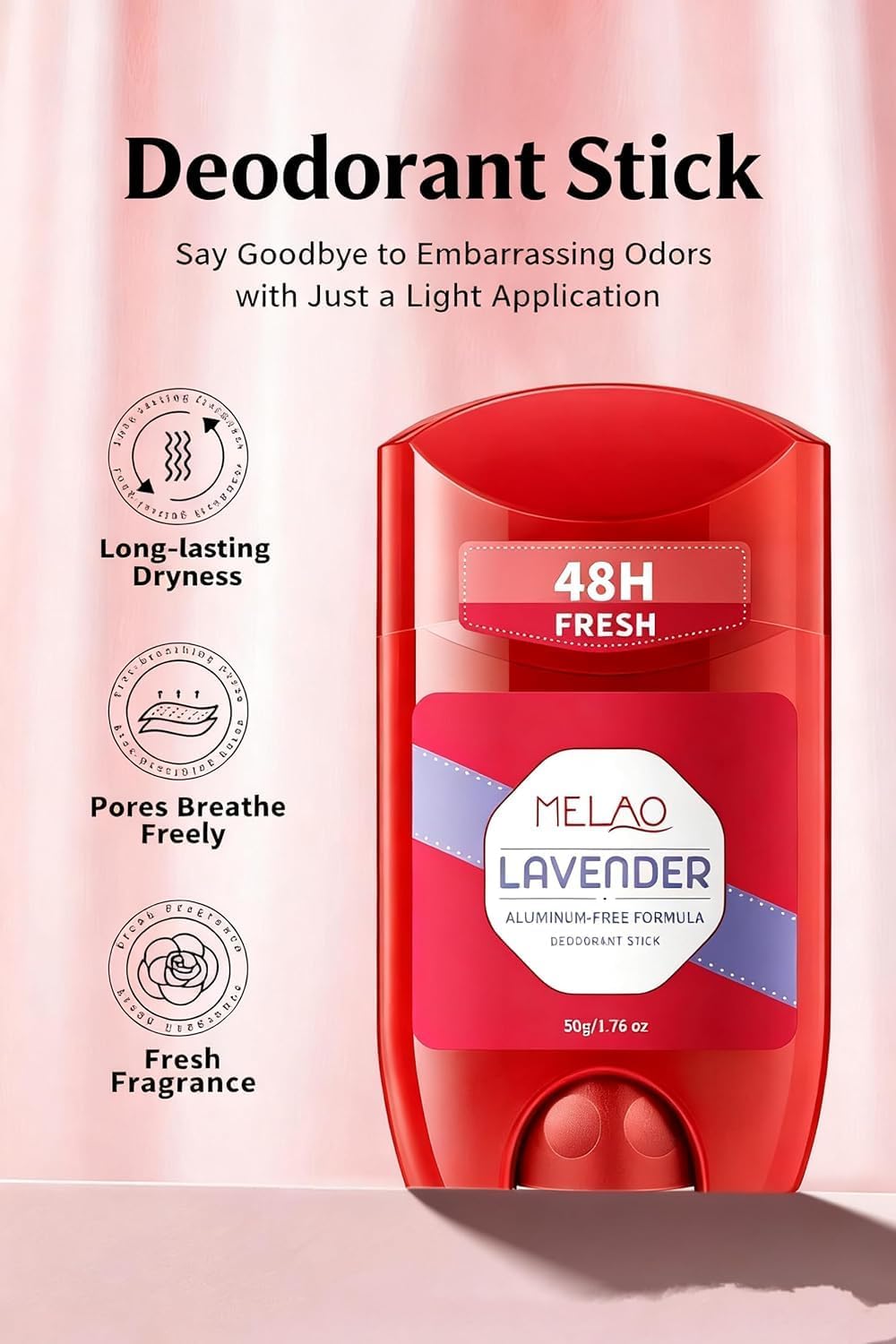 SKY-TOUCH Natural Deodorant Stick 50g（1.76 oz）- Long-Lasting Freshness, 48-Hour Odor Protection, Aluminum-Free Deodorant Stick, Unisex, Alcohol-Free, Suitable for Sports, Everyday Life, and Summer - 3