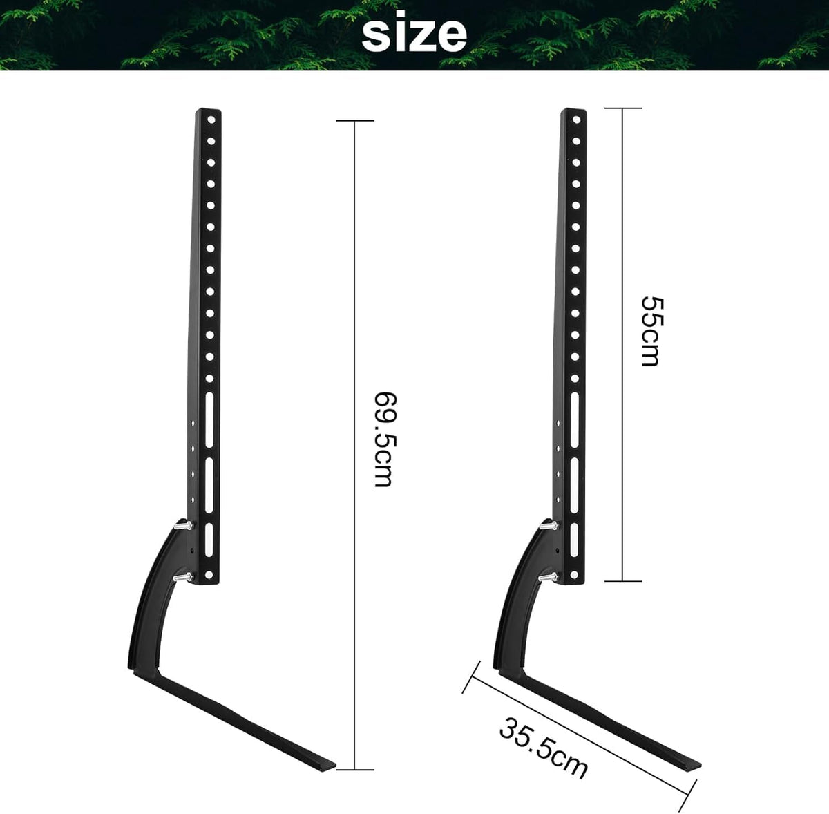SKY-TOUCH Universal Table Top TV Stand for 32 to 75 inch LCD LED Flat Screen, Height Adjustable TV Legs, Max VESA 800x500mm,Holds up to 35KG, for LCD LED Flat/Curved Screen TVs - 2