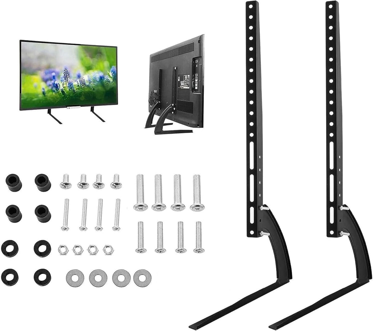 SKY-TOUCH Universal Table Top TV Stand for 32 to 75 inch LCD LED Flat Screen, Height Adjustable TV Legs, Max VESA 800x500mm,Holds up to 35KG, for LCD LED Flat/Curved Screen TVs - 4