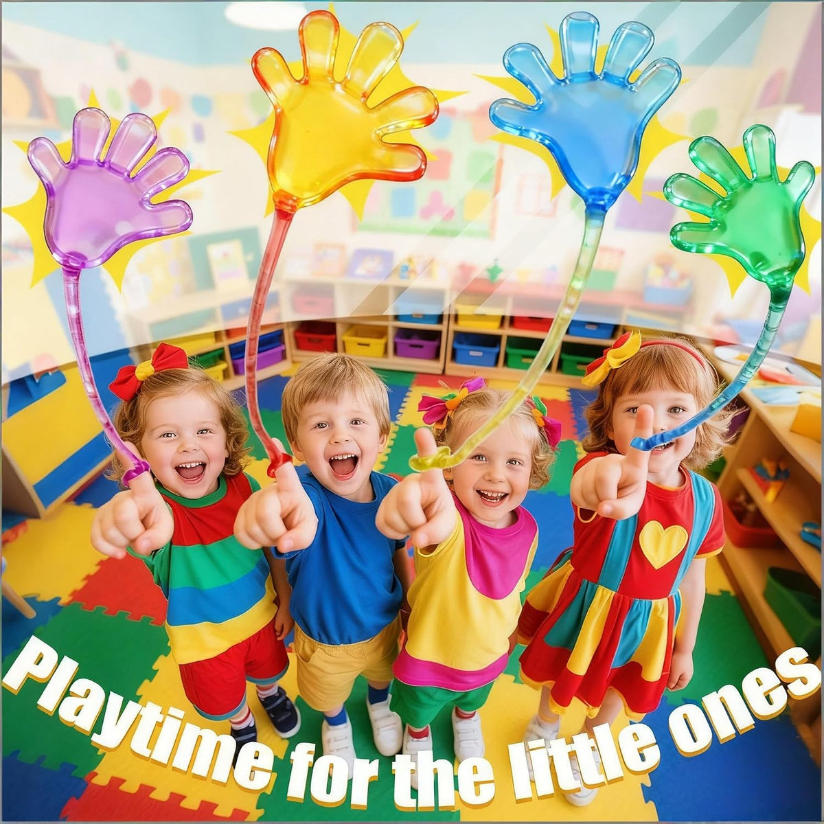 SKY-TOUCH 80 Pcs Sticky Hand Toys, Assorted Colors, Stretchy Sticky Hands for Kids Party Favors, Classroom Prizes, Ideal Birthday Gifts & Party Supplies - 4