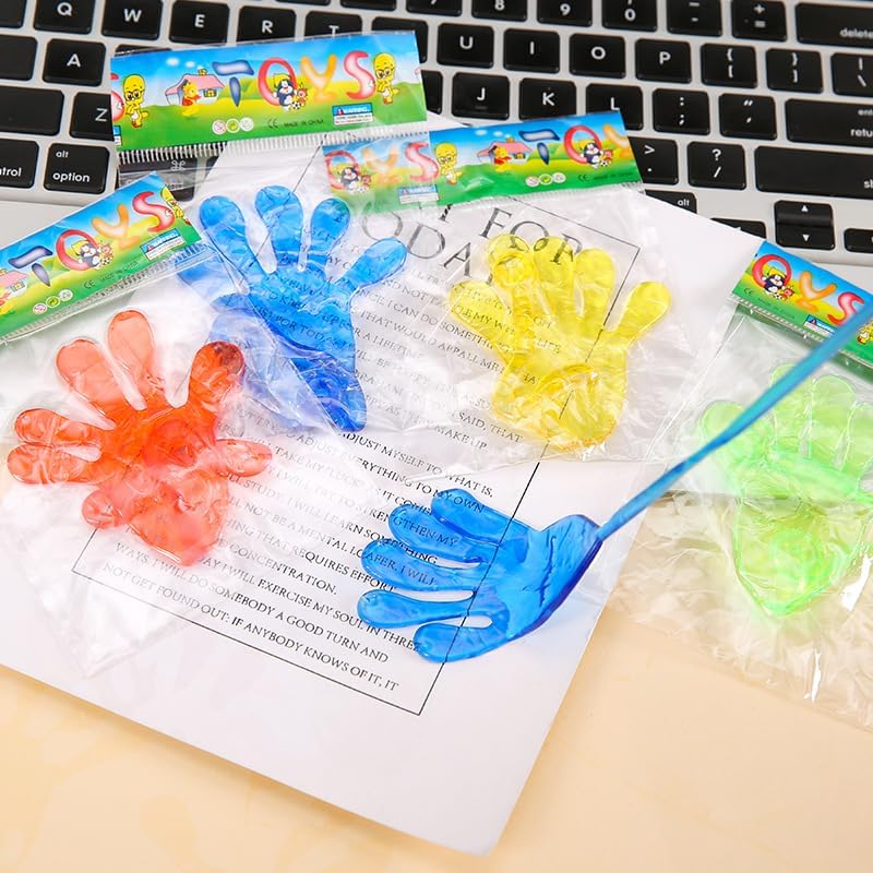 SKY-TOUCH 80 Pcs Sticky Hand Toys, Assorted Colors, Stretchy Sticky Hands for Kids Party Favors, Classroom Prizes, Ideal Birthday Gifts & Party Supplies - 5