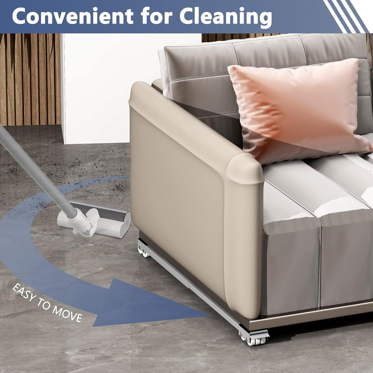 SKY-TOUCH 2 PCS Washing Machine Base with Brake, Movable Adjustable Base for Washer, Dryer, Refrigerator and Heavy Objects, Non-Slip, Load 300kgs, Grey - Extended size 45cm-70cm - 3