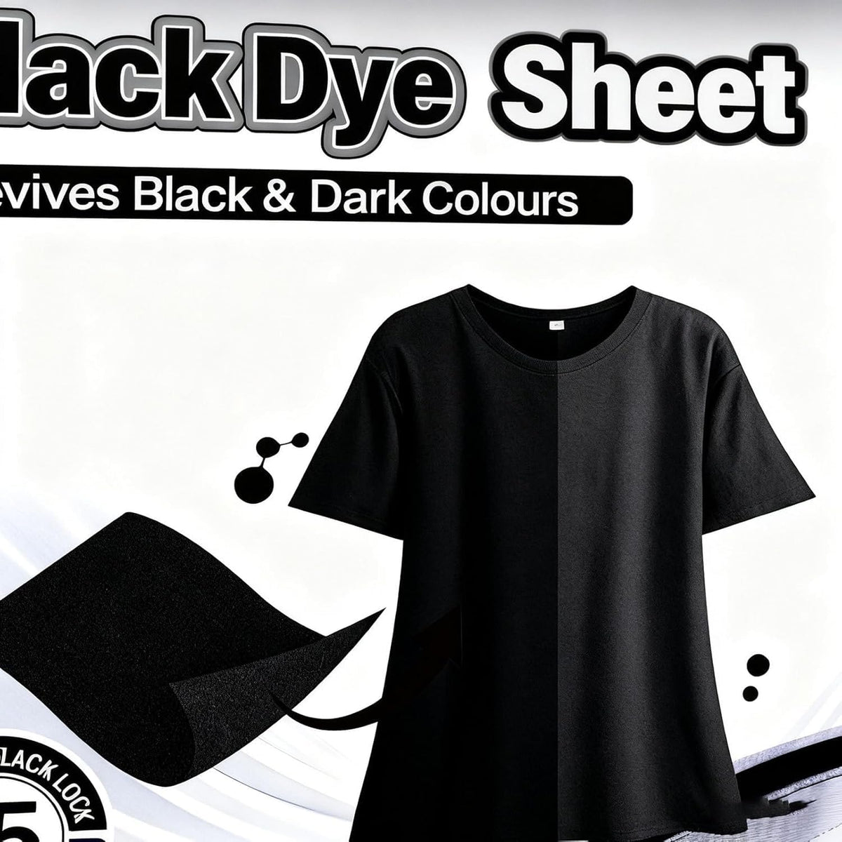 SKY-TOUCH 10PCS Black Fabric Dye Sheets, Clothes Color Restorer & Fade Preventer, Long-Lasting Color Fixing for Cotton, Silk, & More, Anti-Fade Protection for Black Clothes in All Wash Conditions - 10