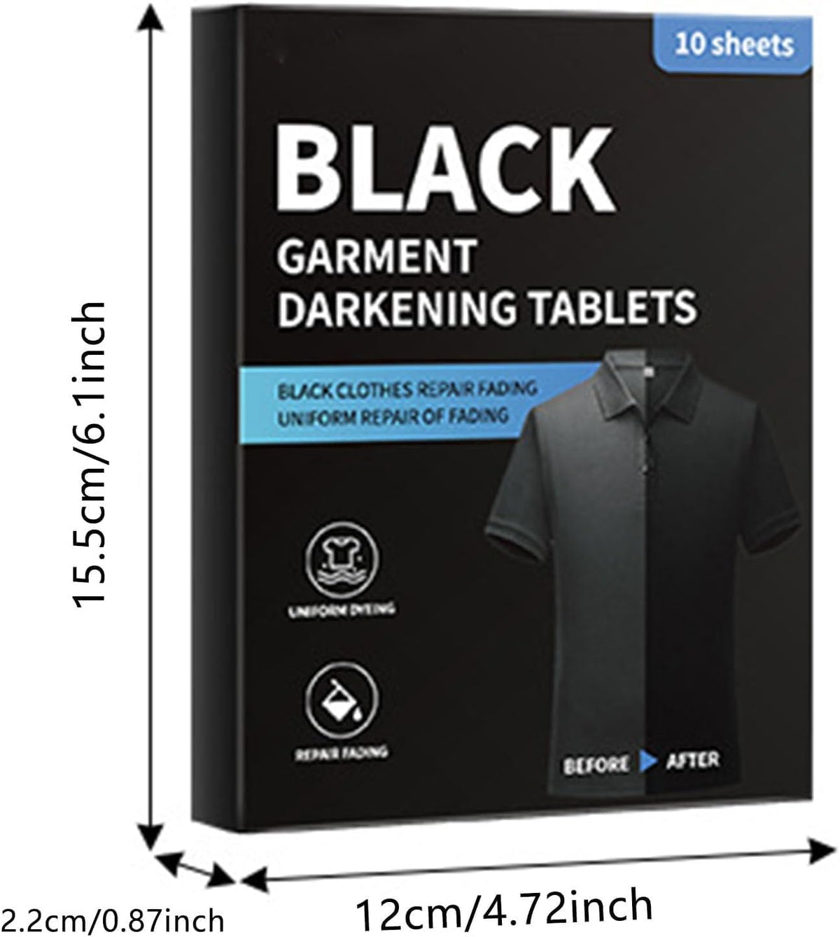 SKY-TOUCH 10PCS Black Fabric Dye Sheets, Clothes Color Restorer & Fade Preventer, Long-Lasting Color Fixing for Cotton, Silk, & More, Anti-Fade Protection for Black Clothes in All Wash Conditions - 2